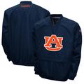Men's Franchise Club Navy Auburn Tigers Windshell Big Logo V-Neck Pullover Jacket