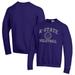 Men's Champion Purple Kansas State Wildcats Volleyball Icon Powerblend Pullover Sweatshirt