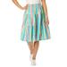 Plus Size Women's Jersey Knit Tiered Skirt by Woman Within in White Multi Watercolor Stripe (Size 22/24)