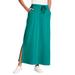 Plus Size Women's Sport Knit Side-Slit Skirt by Woman Within in Waterfall (Size 30/32)