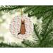 The Holiday Aisle® Merry Christmas German Shepherd Hanging Figurine Ornament Ceramic/Porcelain in Brown/Pink | 2.8 H x 2.8 W x 0.15 D in | Wayfair