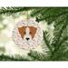 The Holiday Aisle® Kromfohrlander Merry Christmas Hanging Figurine Ornament /Porcelain in Black/Brown/White | 2.8 H x 2.8 W x 0.15 D in | Wayfair