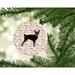 The Holiday Aisle® Miniature Pinscher Merry Christmas Hanging Figurine Ornament /Porcelain in Black/Pink/White | 2.8 H x 2.8 W x 0.15 D in | Wayfair