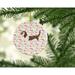 The Holiday Aisle® Grand Basset Griffon Vendeen Merry Christmas Hanging Figurine Ornament /Porcelain in Brown/Gray | Wayfair