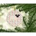 The Holiday Aisle® Pug #1 Merry Christmas Hanging Figurine Ornament Ceramic/Porcelain in Brown/Pink/White | 2.8 H x 2.8 W x 0.15 D in | Wayfair