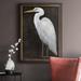 Rosecliff Heights White Heron Portrait II - Picture Frame Painting on Canvas in Black/White | 20 H x 16 W x 2.5 D in | Wayfair