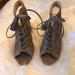 Jessica Simpson Shoes | Jessica Simpson Womens Shoe Size 6 1/2 Medium Lace Up Tie Tassle. Open Weave | Color: Cream/Tan | Size: 6.5