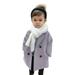 Winter Coat Plaid Solid Elegant Notched Collar Double Wool Trench Boys Outerwear Jackets & Coats
