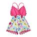 TUOBARR Toddler Kids Girl Vest Backless Sunflower Printed Romper Clothes Sunsuit Outfits Pink (6Months-5Years)