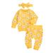 Bagilaanoe 3Pcs Newborn Baby Baby Girl Boy Long Pants Set Floral Print Long Sleeve Pullover Tops + Trousers + Headband 6M 9M 12M 18M Infant Casual Outfits