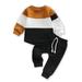 Lovebay Infant Baby Boy Color Block Sweatshirt Sweatpants Outfits Tracksuit Set 6-12 Months