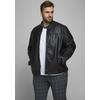 Bikerjacke "ROCKY JACKET", Herren, Gr. 5XL (68/70), schwarz, Obermaterial: 88% Polyester, 12% Viskose, JACK & JONES PLUSSIZE, modisch, normal, Jacken, bis Größe 6XL