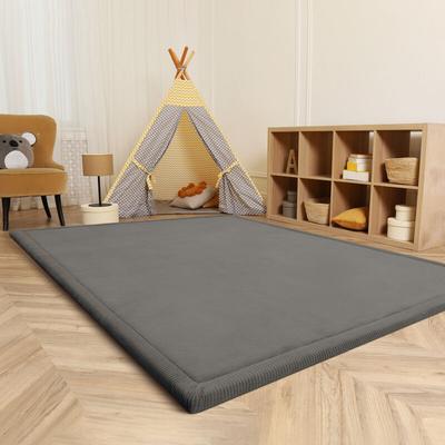 Kinderteppich Kinderzimmer Teppich Baby Spielteppich Flauschig Rutschfest Deko 140x200 cm, Grau