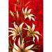 Bay Isle Home™ Lillies on Burgundy - Wrapped Canvas Print Canvas | 12 H x 8 W x 1.25 D in | Wayfair AB5753D04B60477E8F2536C099A68A56