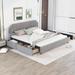 Nailhead Trim Platform Bed Velvet Upholstery Storage Bed with 4 Drawer
