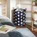 Honey Can Do Coastal Collection Decorative Portable Laundry Bin, Navy and Grey Dot