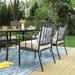 7-Piece Patio Dining Set Steel Rectangle Table & 6 Dining Arm Chairs