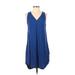 Old Navy Casual Dress - A-Line V Neck Sleeveless: Blue Print Dresses - Women's Size Small