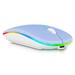 2.4GHz & Bluetooth Mouse Rechargeable Wireless Mouse for Oppo Find X2 Bluetooth Wireless Mouse for Laptop / PC / Mac / Computer / Tablet / Android RGB LED RGB LED Pure White