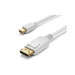 Mini DP to DisplayPort Cable 6FT(1.8M) Gold Plated Mini DP (Thunderbolt Port Compatible) to DisplayPort Adapter- 4K Resolution Ready(White)