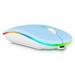 2.4GHz & Bluetooth Mouse Rechargeable Wireless Mouse for vivo Y30g Bluetooth Wireless Mouse for Laptop / PC / Mac / Computer / Tablet / Android RGB LED Sky Blue