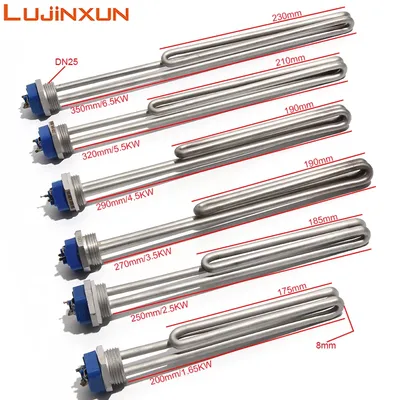 Lujinxun-Chauffage par immersion en acier inoxydable AC120V/220 ~ 240V/380V 1 "NPT tout 304 152