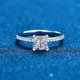 Bague de fiançailles Moissanite coupe princesse pour femme bijoux de mariage diamant anneDiamond