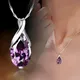 Huitan – collier de luxe Solitaire violet en zircon pour femmes magnifique accessoire de mariée