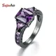 Szjinao – bague en argent Sterling 925 pour femmes anneau en améthyste noir or violet mariage