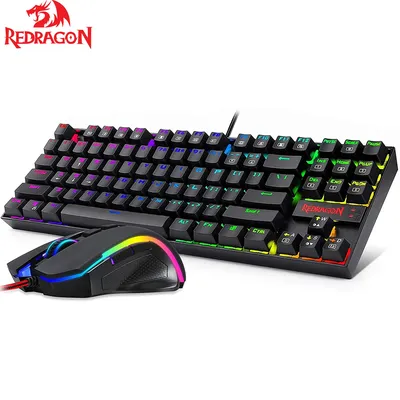 Redragon – ensemble clavier et souris de jeu mécanique K552-RGB-BA Combo filaire LED rvb 60%