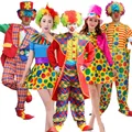 Costumes de cosplay d'Halloween pour hommes adultes clown LYus drôle robe de blague de fête de