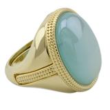 Blue Solitaire,'Fair Trade Gold Plated Brazilian Blue Agate Ring'