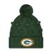 Girls Youth New Era Green Bay Packers Toasty Cuffed Knit Hat with Pom