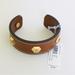 Tory Burch Jewelry | Nwt Tory Burch Logo Stud Leather Cuff Bracelet | Color: Brown | Size: 2.8” X 1”