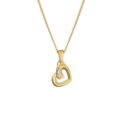 Elli DIAMONDS - Herz Liebe Diamant (0.01 ct.) Cute 585 Gelbgold Ketten Damen