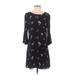 Vince Camuto Casual Dress - Shift: Black Floral Dresses - Women's Size 4