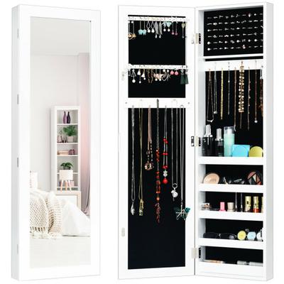 Costway Door and Wall Mounted Armoire Jewelry Cabinet with Full-Length Mirror