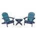 Ariel Outdoor Acacia Wood Conversation Set Dark Teal Navy Blue