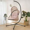 Barton Outdoor Hanging Egg Chair Collapsible Chair Patio Egg Chair W/ Cushion