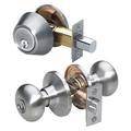 MASTER LOCK BCC0615KA4S Knob Lockset,Biscuit Style,Satin Nickel