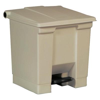 RUBBERMAID COMMERCIAL FG614300BEIG 8 gal Rectangular Trash Can, Beige, 16 1/4