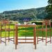 Gymax 3PCS Patio Acacia Wood Bar Table & Stool Set Outdoor Dining Bistro Set