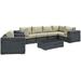 Ergode Summon 7 Piece Outdoor Patio Sunbrella Sectional Set - Canvas Antique Beige