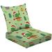 2-Piece Deep Seating Cushion Set seamless with Christmas cactus Outdoor Chair Solid Rectangle Patio Cushion Set