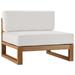 Ergode Upland Outdoor Patio Teak Wood Armless Chair - Natural White