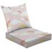 2-Piece Deep Seating Cushion Set Seamless with clouds and rainbows on pink sky Outdoor Chair Solid Rectangle Patio Cushion Set