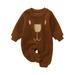 JDEFEG Baby Jumpsuits for Boys Baby Unisex Cotton Autumn Bear Long Sleeve Romper Jumpsuit Clothes Baby Pajamas 6 9 Months Onesies for Baby Boy Cotton Brown 90