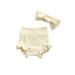 ZIYIXIN Infant Baby Girls Bloomers Diaper Cover High Waist Elastic Ruffle Shorts Solid Color Underwear Headbands Set Camel 0-3 Months