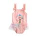 ZIYIXIN Infant Toddler Baby Girl Swimsuit Sleeveless Halter Ruffle One Piece Bathing Suit Mesh Swimwear Pink 3-4 Years