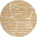 Ahgly Company Indoor Round Contemporary Sand Brown Abstract Area Rugs 8 Round